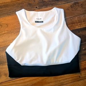 Underalls White and Black Crop Top Size Small